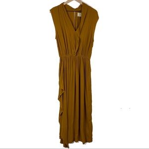 Tina + Jo  Drape Crossover Maxi Dress Tumeric